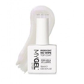 MYGEL by Mylee Vernis à ongles en gel Couche de Finition Iridescent Sans Essuyage 15 ml, UV/LED Nail Art Manucure Pédicure, U
