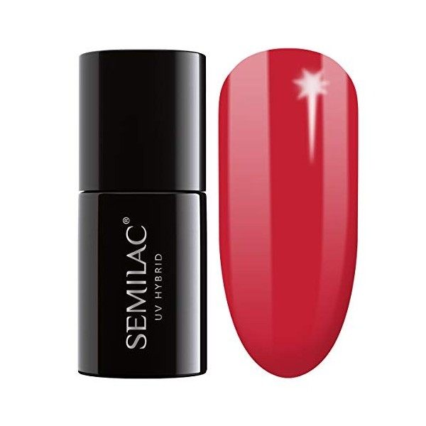 Semilac Vernis à ongles gels semi-permanents UV 317 Neon Red 7ml