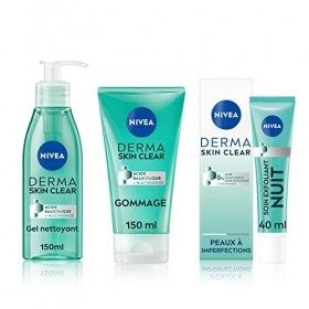 Routine Anti-Imperfection NIVEA Derma Skin Clear: Gel nettoyant, Gommage, Soin exfoliant quotidien nuit Gommage / Exfoliants