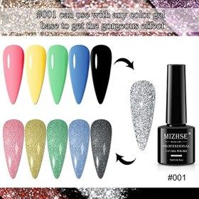 MIZHSE 8 Couleurs Réfléchissant Paillettes Gel Vernis À Ongles Gel Étincelle Diamant Vernis À Ongles Gel Holographique Brilla