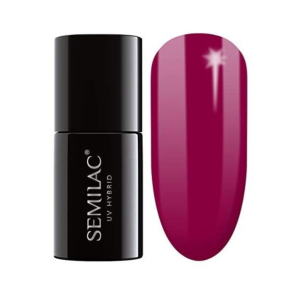 Semilac Vernis à ongles gels semi-permanents UV 401 Raspberry Wine 7ml
