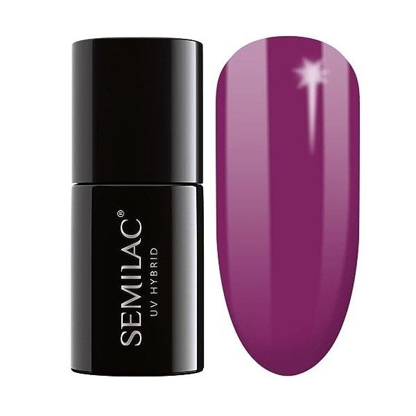 Semilac Vernis à ongles gels semi-permanents UV 401 Raspberry Wine 7ml