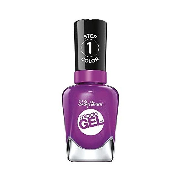 Sally Hansen - Vernis à ongles Miracle Gel - Effet Gel longue tenue - Sans lampe UV - Facile à enlever - 570 Purplexed 14,7 m