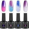 Senvenski Vernis Semi Permanent Change de Couleur Vernis à Ongles Gel Temperature Bleu Violet Lavande Briller Caméléon Mood S