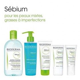 SÉBIUM Gel moussant – Lot de 2 x 200ml | Nettoie et purifie en douceur – Limite la sécrétion du sébum | Peaux sensibles mixte