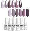 Vishine Lot 6 Couleurs Vernis Gel Semi Permanent UV LED Vernis à Ongles Gel Soak Off Manucure Cadeau Kit 8ml, 2019 Populair C