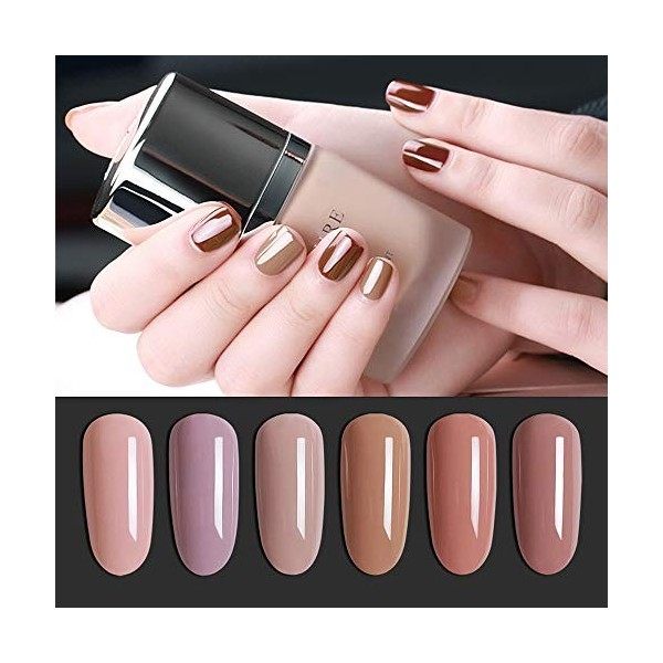 Vishine Lot 6 Couleurs Vernis Gel Semi Permanent UV LED Vernis à Ongles Gel Soak Off Manucure Cadeau Kit 8ml, 2019 Populair C