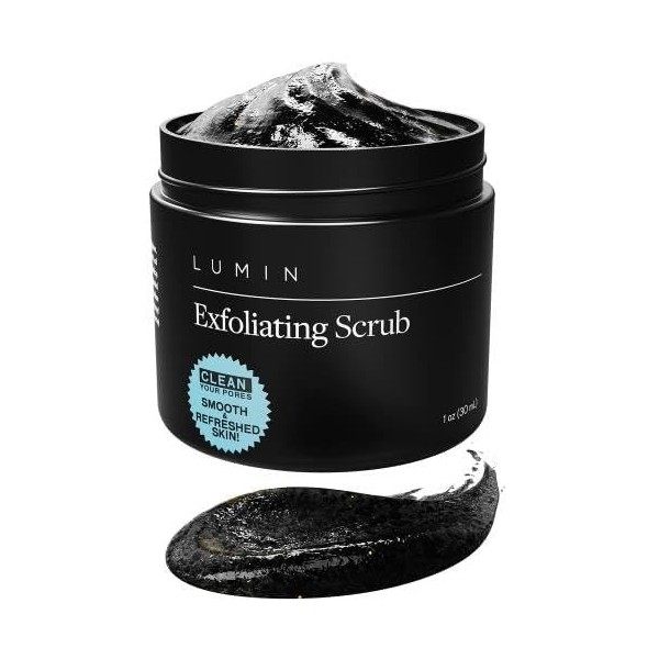 Gommage Exfoliant Visage Lumin pour hommes 30 ml - Gommage Exfoliant au charbon actif pour réduire laspect terne, la peau Go...