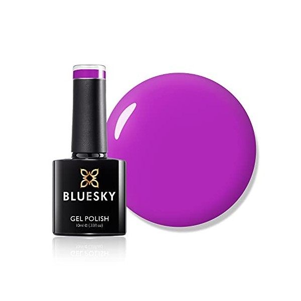 Bluesky Vernis Semi Permanent Orange Néon Gel Ongle sous Lampe UV/LED Manucure à la Maison, Durabilité de 21+ Jours, Beaucoup