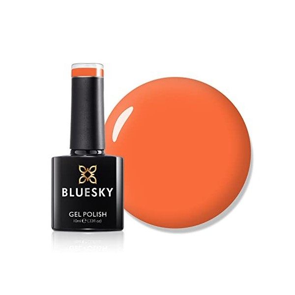 Bluesky Vernis Semi Permanent Orange Néon Gel Ongle sous Lampe UV/LED Manucure à la Maison, Durabilité de 21+ Jours, Beaucoup...
