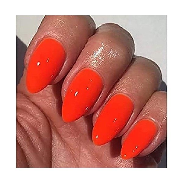 Bluesky Vernis Semi Permanent Orange Néon Gel Ongle sous Lampe UV/LED Manucure à la Maison, Durabilité de 21+ Jours, Beaucoup