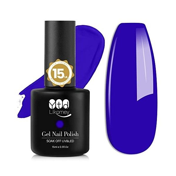 YTD Likomey Vernis Gel Semi Permanent Vin Pourpre,15ml Vernis à Ongle,Soak Off UV LED Vernis Gel Vernis Manucure