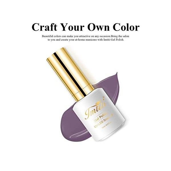 Imtiti Violet Vernis Gels Semi-Permanents,15ml Vernis à Ongles Gel Violet Raisin LED UV Vernis à Ongles Gel DIY Nail Art Kit 