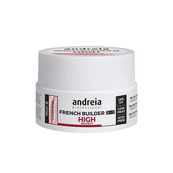 Andreia Gel Construction Ongles - Gel Biphasique UV & LED Professionnel pour Renforcer lOngle ou lExtension - Formule Haute