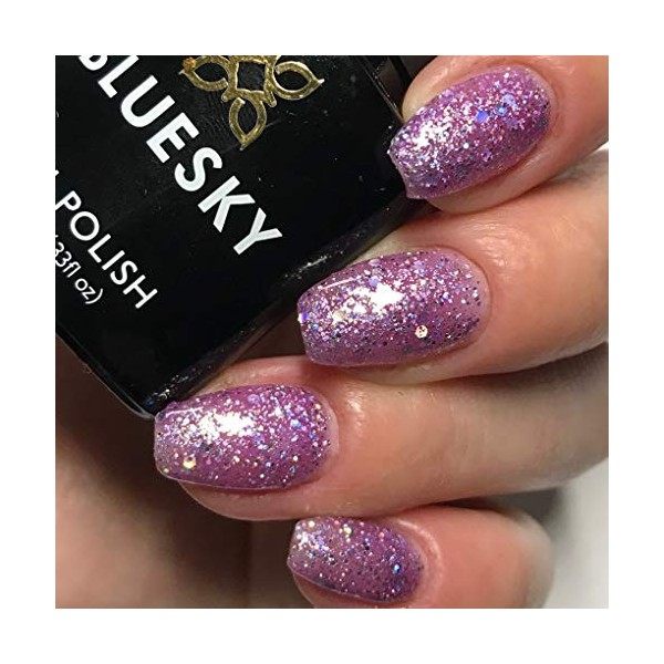 Bluesky Bluesky Gel Polish, Purple Dream, BLZ48, 10 ml, gel Fabrice de vernis à ongles, violet, pastel, paillettes besoin de