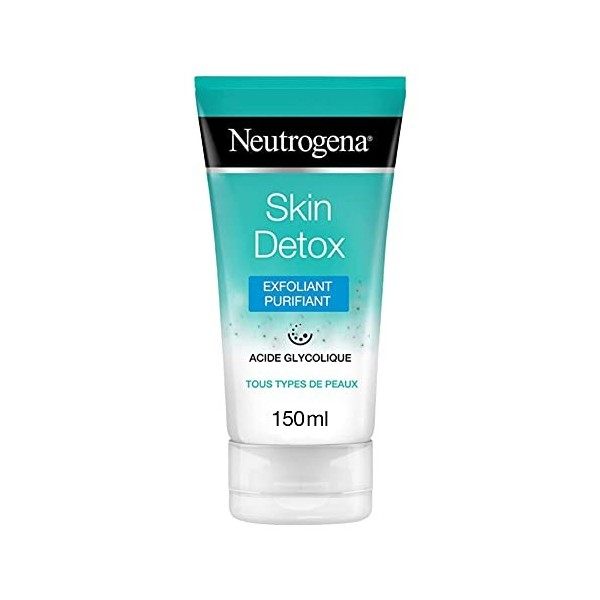 Neutrogena Exfoliant Purifiant Visage Enrichi en Acide Glycolique, Skin Detox, Pour Tout Type de Peaux, Tube 150 ml Gommage /...
