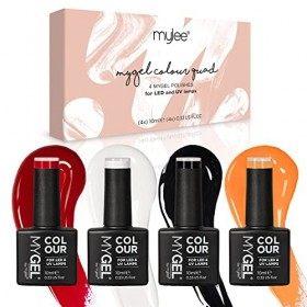 MyGel by MYLEE Trick or Treat Vernis à Ongles Gel Set 4x10ml UV/LED Nail Art Manucure Pédicure pour Usage Professionnel et Do