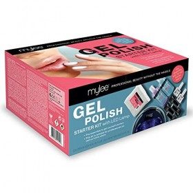 Kit Professionnel de Vernis à Ongles en Gel Mylee, 4 couleurs MYGEL, Couche de finition et de base, Lampe à LED Convexe Mylee