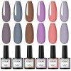 ROSALIND Lot Vernis Semi Permanent Rouge Vernis à Ongles 6 Couleur Paillette Gel Pour Les Ongles en Gel UV Nail Art Gel Polis