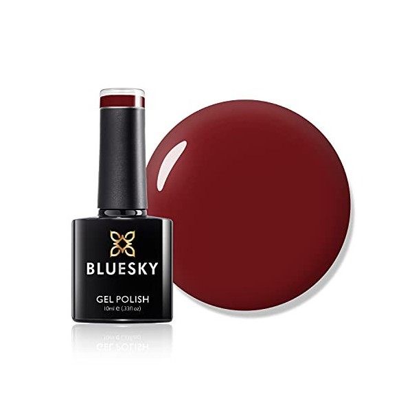 Vernis à ongles gel Bluesky, Paradise Deep Red 80575, rouge foncé, durable, résistant aux puces, 10 ml nécessite du séchage 