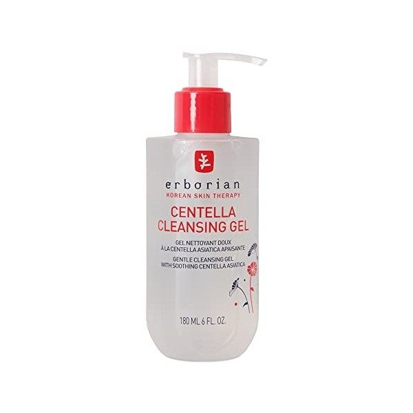 Erborian - Centella cleansing gel - Gel nettoyant doux pour visage à la centella asiatica 180 ml - Tous types de peaux - Soin...