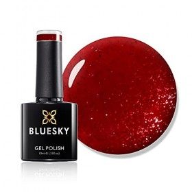 Vernis à ongles gel Bluesky, Red Glimmer A001, rouge vif, durable, résistant aux puces, 10 ml nécessite du séchage sous lamp