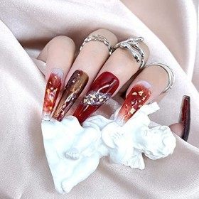 KRISNICE Vernis à Ongles en Gel Transparente Vernis Jelly Colors gelée thé noir dété brun jaune UV LED 6 couleurs ensemble d