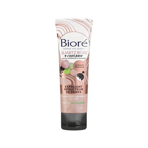 BIORÉ Exfoliant Réducteur de Pores Quartz Rose + Charbon 110ml Gommage / Exfoliants