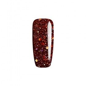 Bluesky Vernis Gel Semi Permanent Cure sous Lampe UV/LED Ruby Red Hollywood Rouge Foncé à Paillettes 10 mL