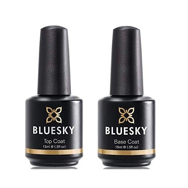 Bluesky UV LED Gel amovible kit de vernis à ongles 15 ml Dessus et base coat, Lot de 1  1 x 2 pièces 