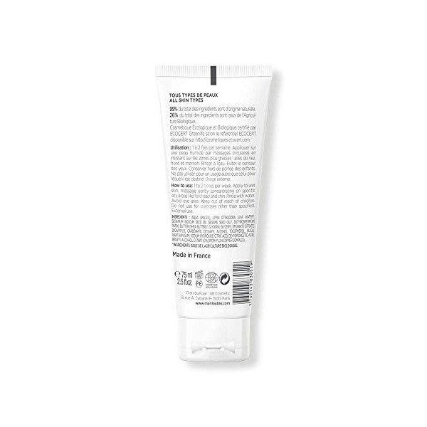Marilou Bio - Gamme Classic - Soins pour le Visage - Gommage Visage Exfoliant - Tube de 75 ml - On Dégomme le Teint Terne ! G...
