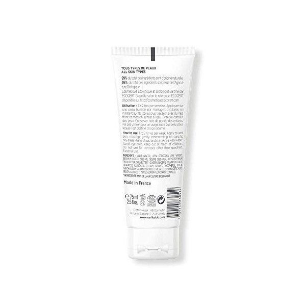 Marilou Bio - Gamme Classic - Soins pour le Visage - Gommage Visage Exfoliant - Tube de 75 ml - On Dégomme le Teint Terne !