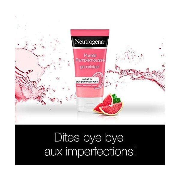 Neutrogena Gel Exfoliant au Pamplemousse Rose, Anti-Imperfections, Tube 150 ml Gommage / Exfoliants