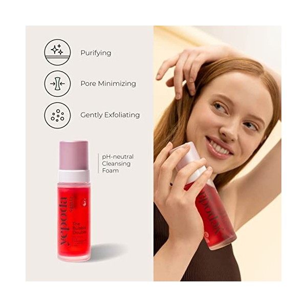 Yepoda - THE BUBBLE DOUBLE - Mousse nettoyante à lacide salicylique et à la grenade, cosmétique coréenne 120 ml Gommage / Ex...