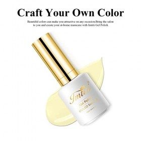 Imtiti Pastel Vernis Gels Semi-Permanents,15ml Vernis à Ongles Gel Jaune Crème Léger LED UV Vernis à Ongles Gel DIY Nail Art 