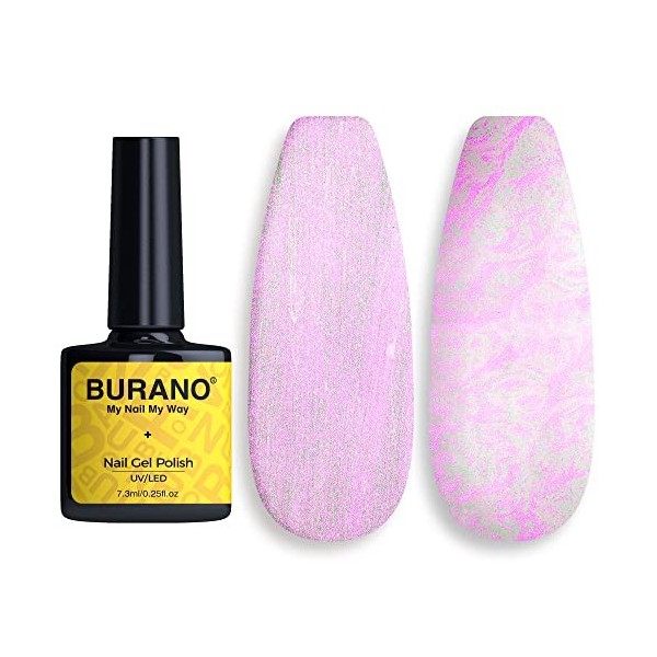 BURANO Vernis à ongles Pearl gel, vernis à ongles Glitter gel brossé vernis à ongles violet sirène vernis à ongles, Shell Lin