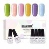 BELLA MODA 003 Lot de 6 vernis à ongles gel UV LED 8 ml