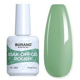 BURANO gel vernis à ongles, gel vernis à ongles été gel couleur absorbant UV LED vernis à ongles 1 bouteille 15ml 0.5 OZ Nail