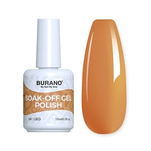 BURANO gel vernis à ongles, gel vernis à ongles été gel couleur absorbant UV LED vernis à ongles 1 bouteille 15ml 0.5 OZ Nail