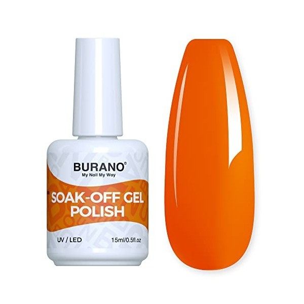 BURANO gel vernis à ongles, gel vernis à ongles été gel couleur absorbant UV LED vernis à ongles 1 bouteille 15ml 0.5 OZ Nail