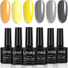 Umikk Gel Vernis À Ongles Ultimate Grey Illuminating Yellow Set Couleur de lannée 2021 7.5 ml Soak Off UV LED Cure pour Nail