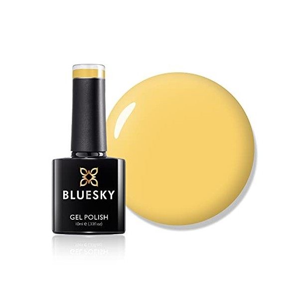 Polon à ongles en gel bluesky, jaune pastel A115, durable, résistant aux puces, 10 ml nécessite du séchage sous lampe LED UV