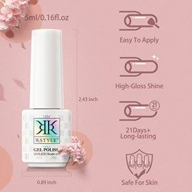 RSTYLE Vernis Semi Permanent Pastel, 4 Couleur Nude Vernis à Ongles Nudee Gel Ongle Gel Semi Permanent Ongle Vernis Gel UV Na