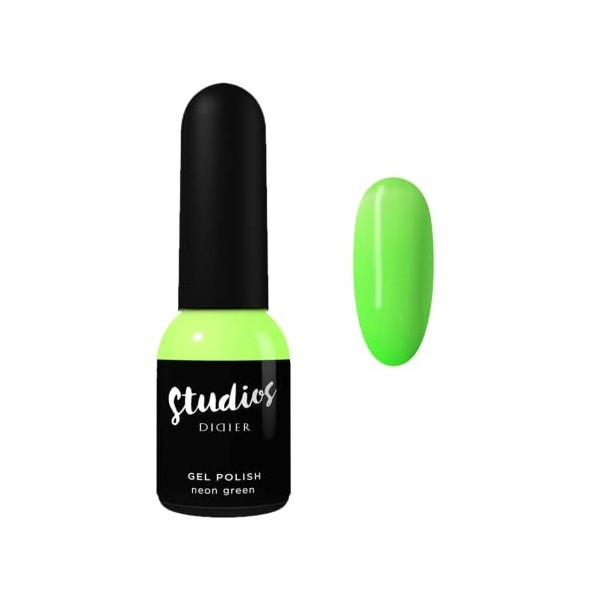Didier Lab - Studios Gel Polish Neon Green - Produit Professionnel Manucure Pédicure - Pigmentation Riche pour Couverture Com