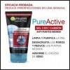 Garnier SkinActive - Nettoyant 3 en 1 Charbon Anti-Points Noirs Incrustés PureActive- 150 ml Gommage / Exfoliants