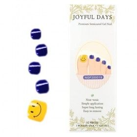 JOYFUL DAYS Pedi Wraps 32Tiras de Uñas de Gel Semicurado Pedicure, Autoadhesivas Pegatina de Esmalte de Uñas de Gel Incluye L