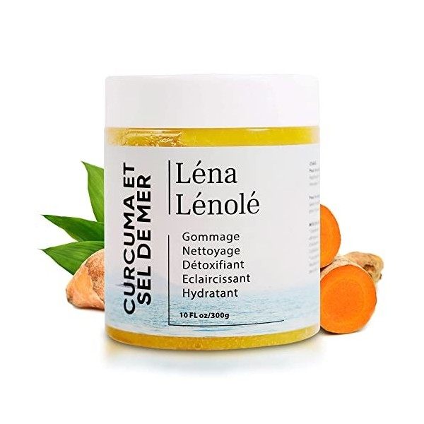 Léna LÉNOLÉ - Gommage Revitalisant - Sel de la Mer Morte et au Curcuma - 300G - Exfoliant Desincrustant Nourrissant Nettoyant