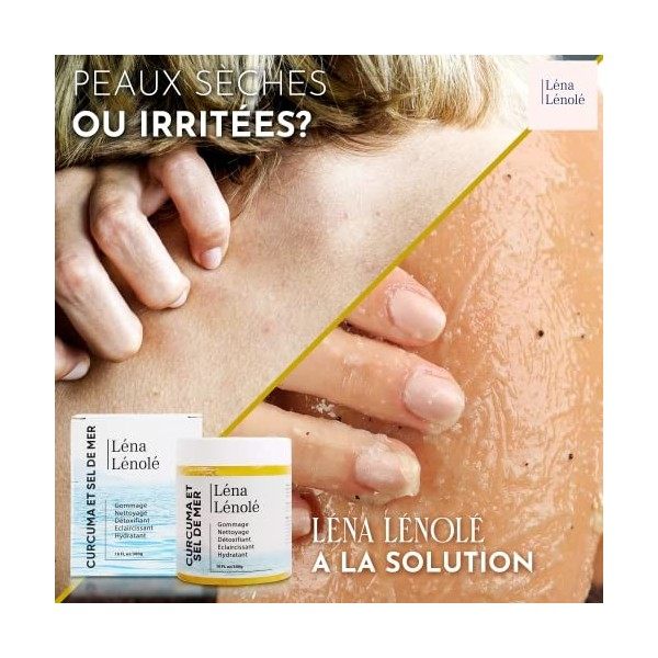 Léna LÉNOLÉ - Gommage Revitalisant - Sel de la Mer Morte et au Curcuma - 300G - Exfoliant Desincrustant Nourrissant Nettoyant