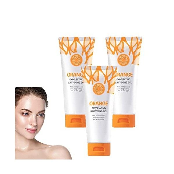 Orange Exfoliating Whitening Gel, Orange Exfoliating Gel Scrub Mud Rub, Gluta Whitening Lazy Cream, Face Gel Scrub, Gluta Whi