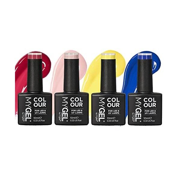 MyGel by MYLEE Brights Vernis à Ongles Gel Set 4x10ml UV/LED Nail Art Manucure Pédicure pour Usage Professionnel et Domestiqu